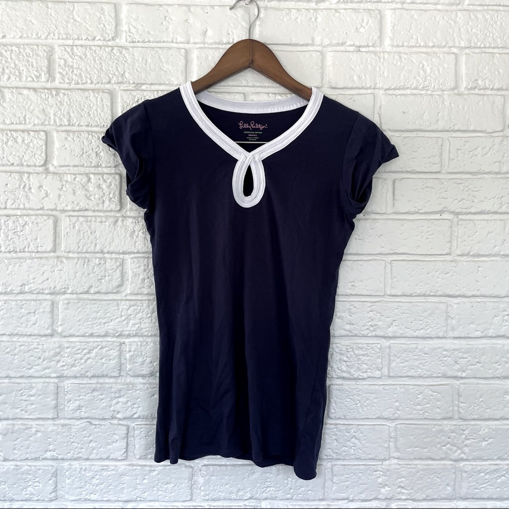 Lilly Pulitzer navy cotton tee size XS